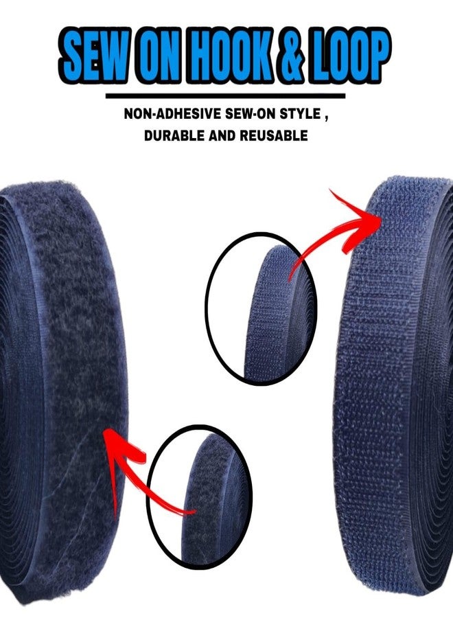 ZENITH 1 inch Wide Blue, 10 Meter Non Adhesive Hook and Loop Tape, No Glue Back, Fabric Fastener InterlockingTape for Sewing Crafts, DIY, Clothes, Straps, Shoes Mosquito nets etc (Blue, 10 Meter) - Image 4